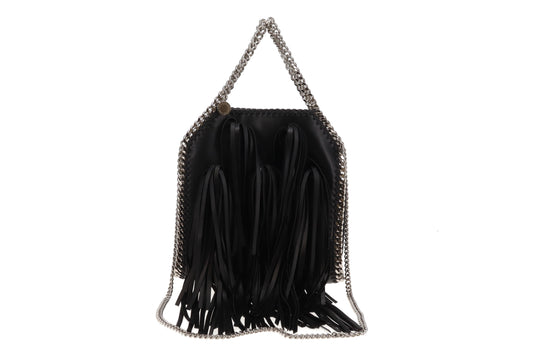 Stella McCartney Black Falabella Fringe Mini Tote