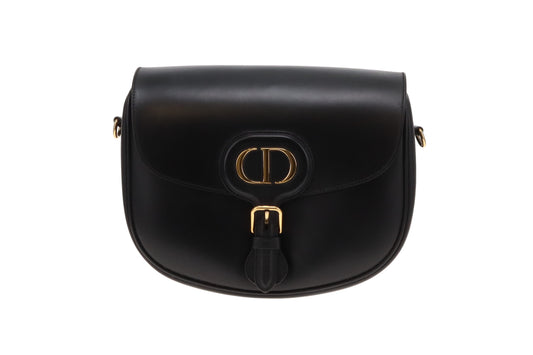 Dior Large Bobby In Black Box Leather With Oblique Dior Strap