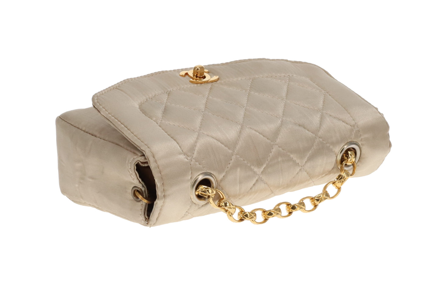 Chanel Diana Mini Gold Satin GHW 89/91