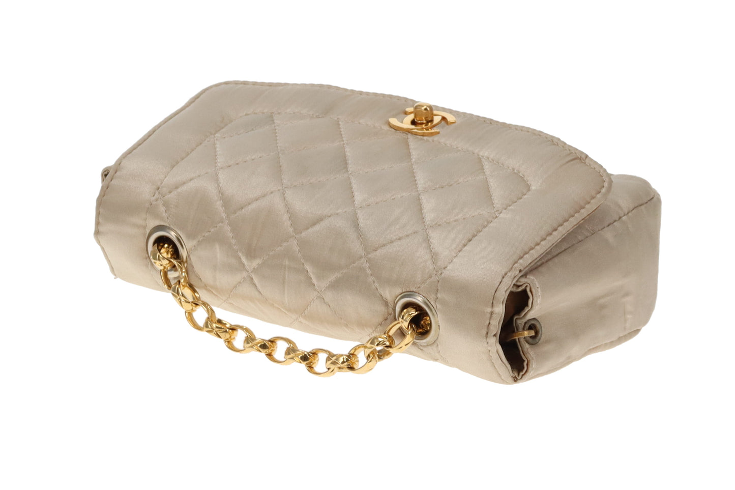 Chanel Diana Mini Gold Satin GHW 89/91