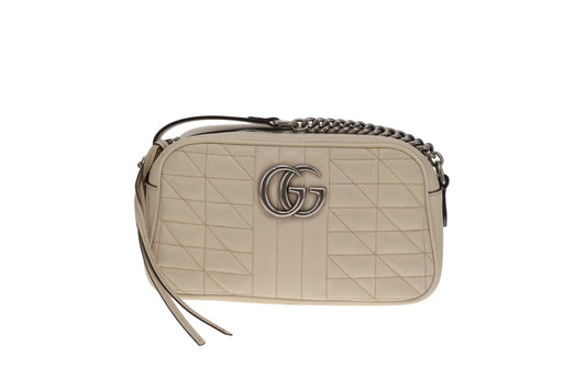 Gucci Marmont Camera Bag Small Mixed Matelasse Ivory SHW