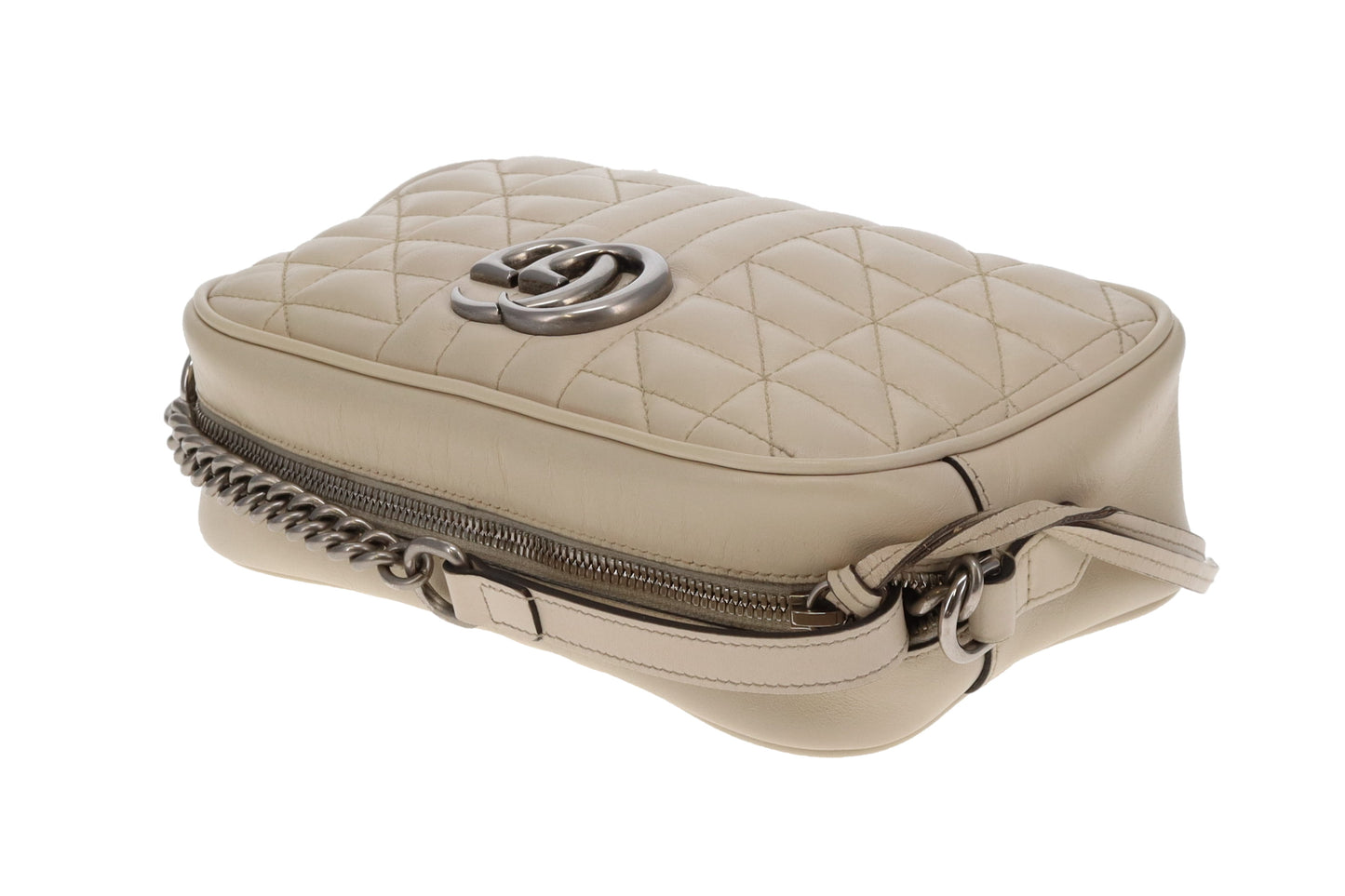 Gucci Marmont Camera Bag Small Mixed Matelasse Ivory SHW