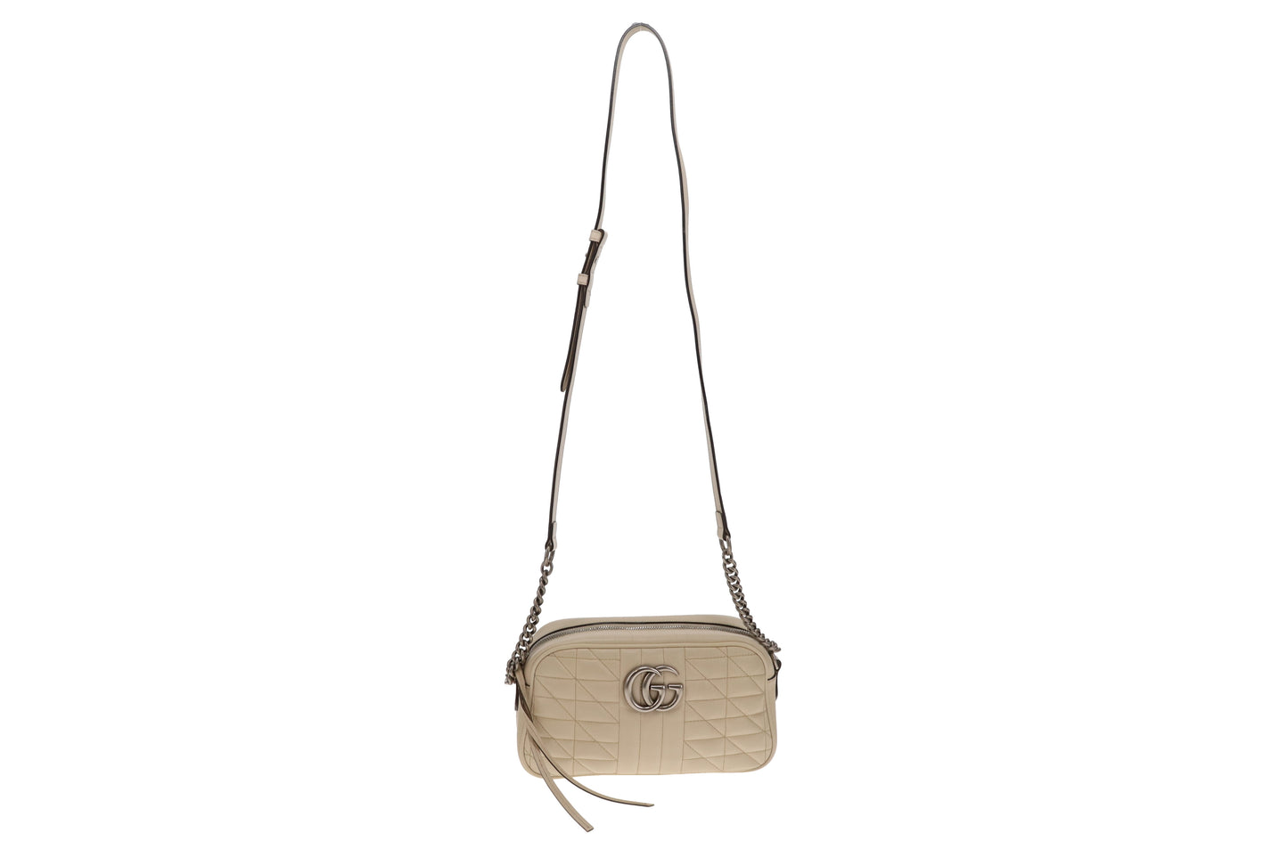 Gucci Marmont Camera Bag Small Mixed Matelasse Ivory SHW