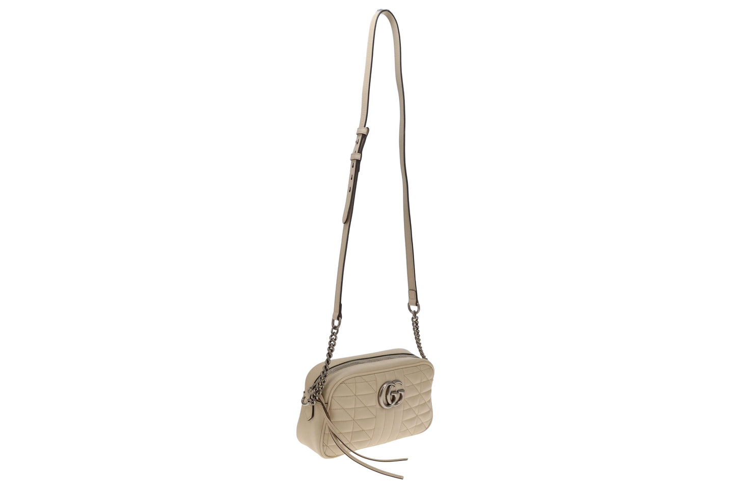 Gucci Marmont Camera Bag Small Mixed Matelasse Ivory SHW