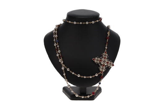 Chanel A16 Gripoix Goldtone Metal Bead And Jewel