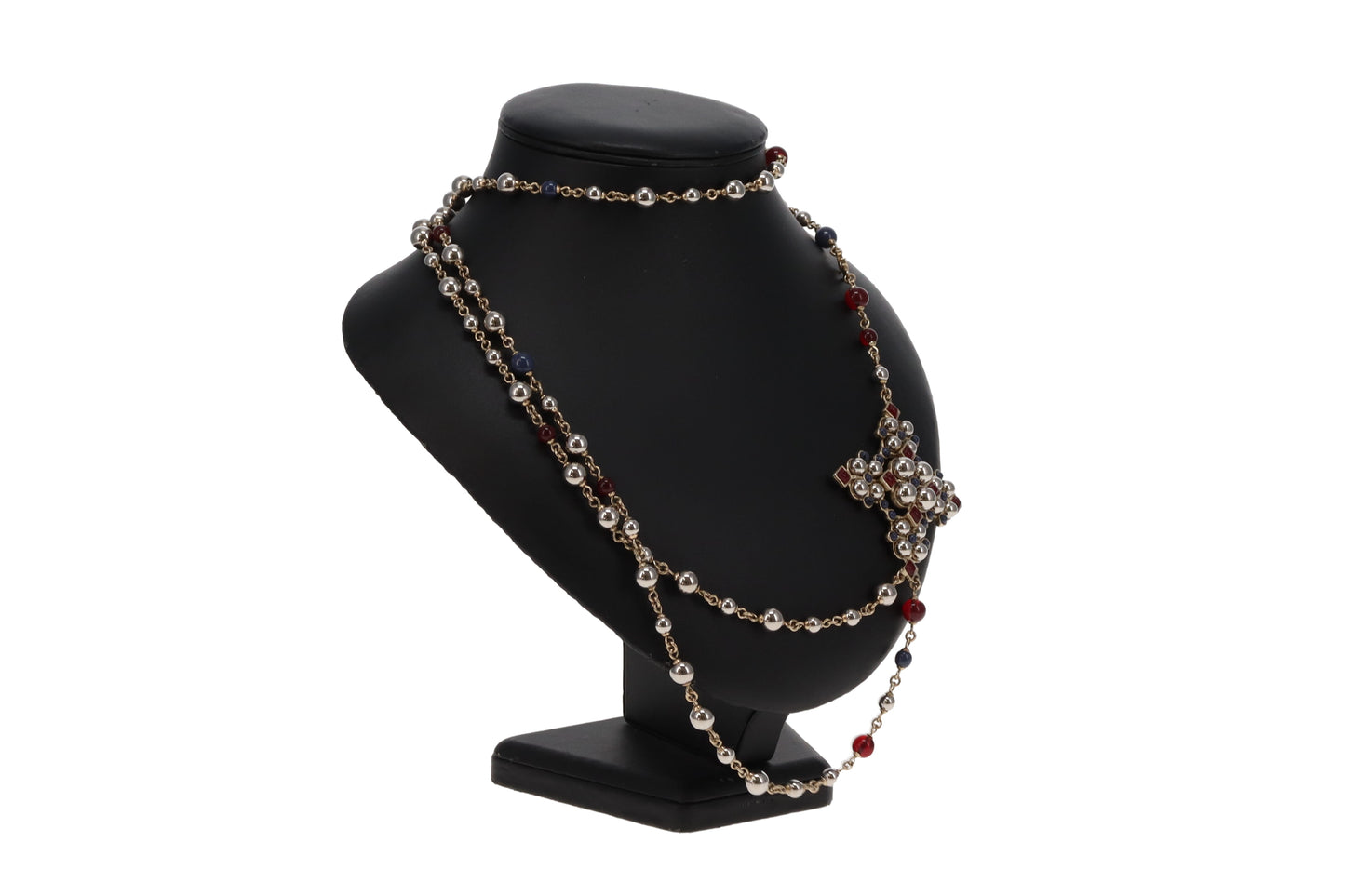 Chanel A16 Gripoix Goldtone Metal Bead And Jewel