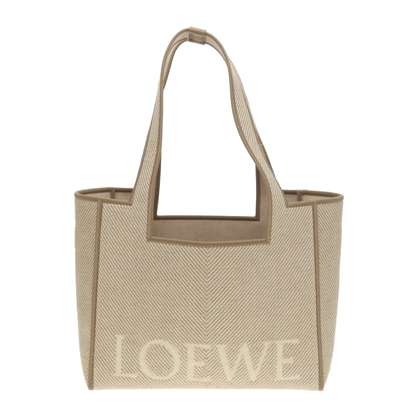 Loewe Logo Square Tote Medium Canvas Beige