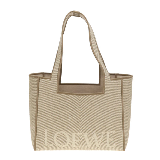 Loewe Logo Square Tote Medium Canvas Beige