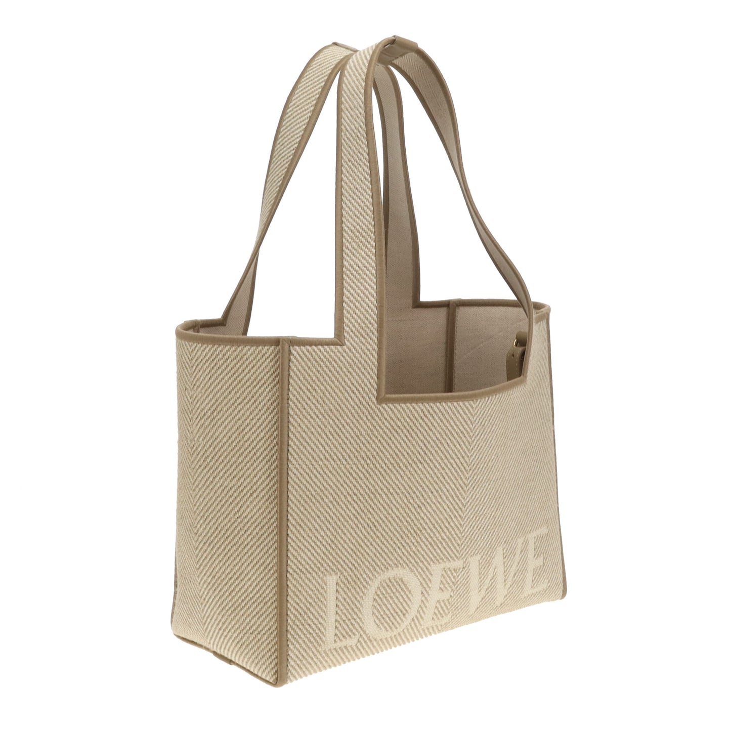 Loewe Logo Square Tote Medium Canvas Beige