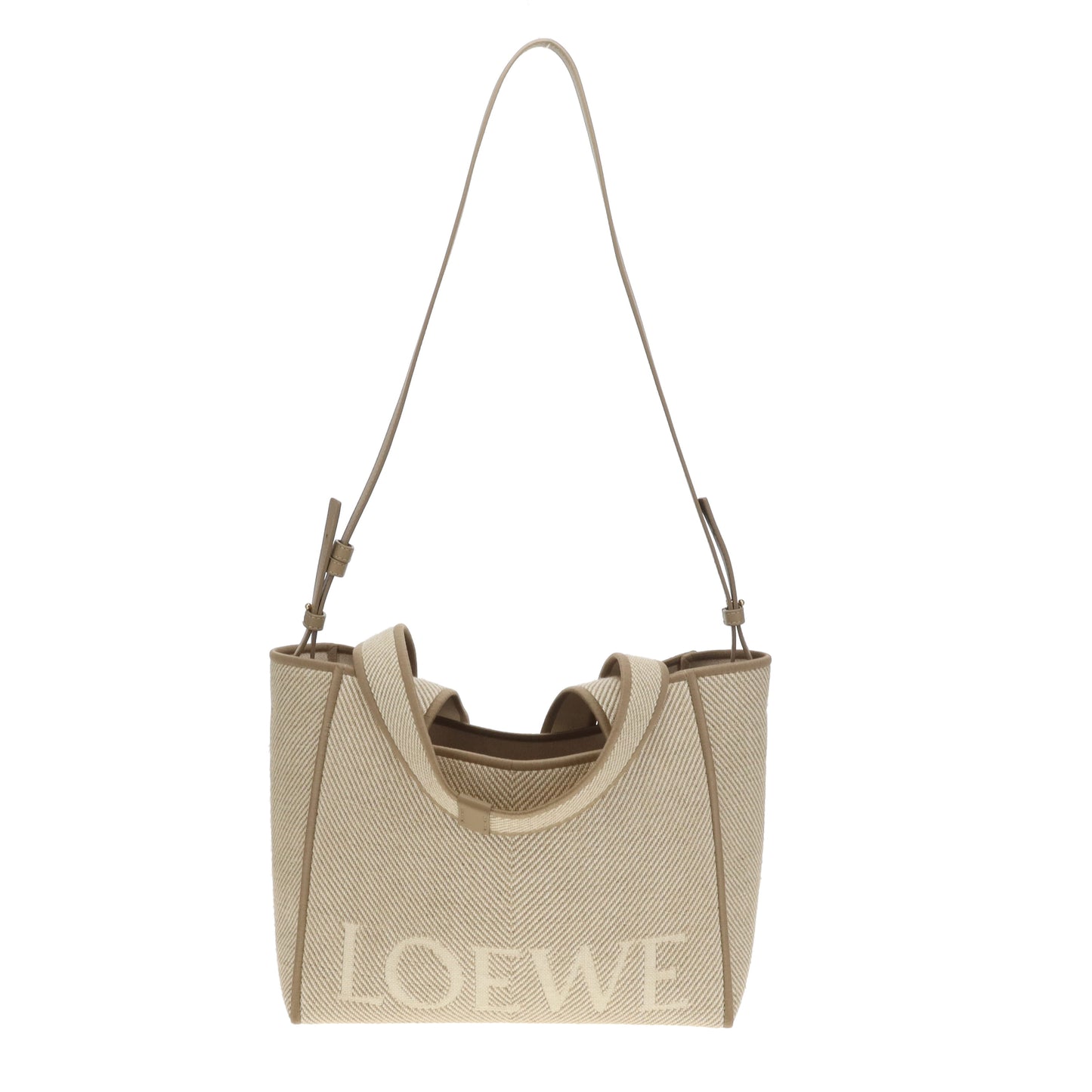 Loewe Logo Square Tote Medium Canvas Beige