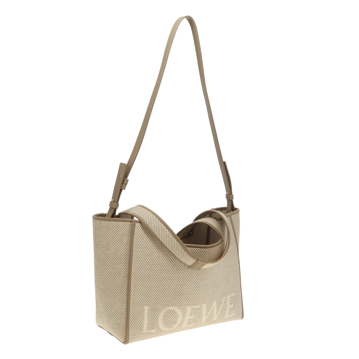 Loewe Logo Square Tote Medium Canvas Beige