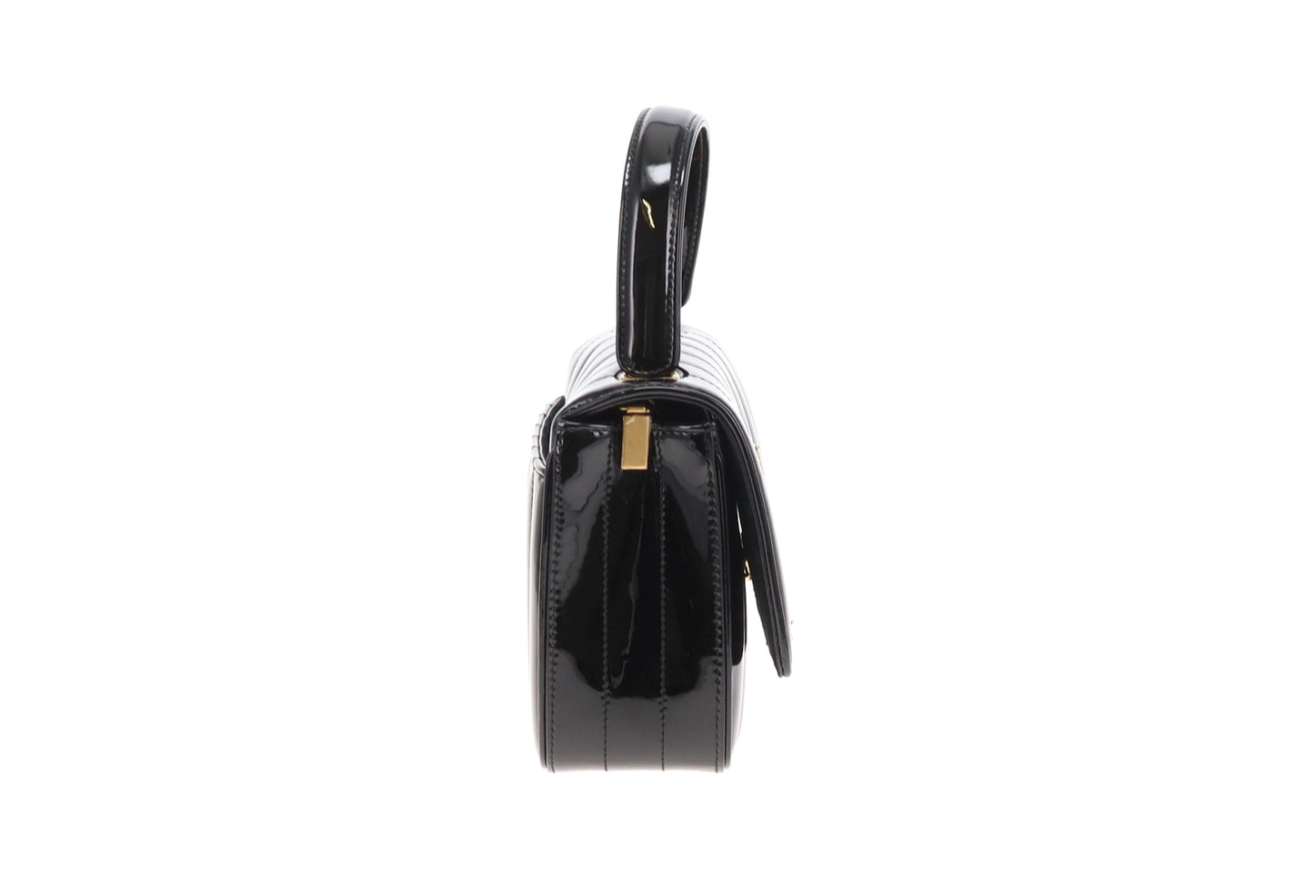 Saint Laurent Vicky Small Black Patent Leather GHW 2023