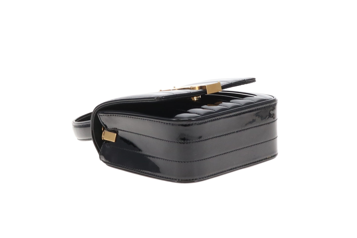 Saint Laurent Vicky Small Black Patent Leather GHW 2023