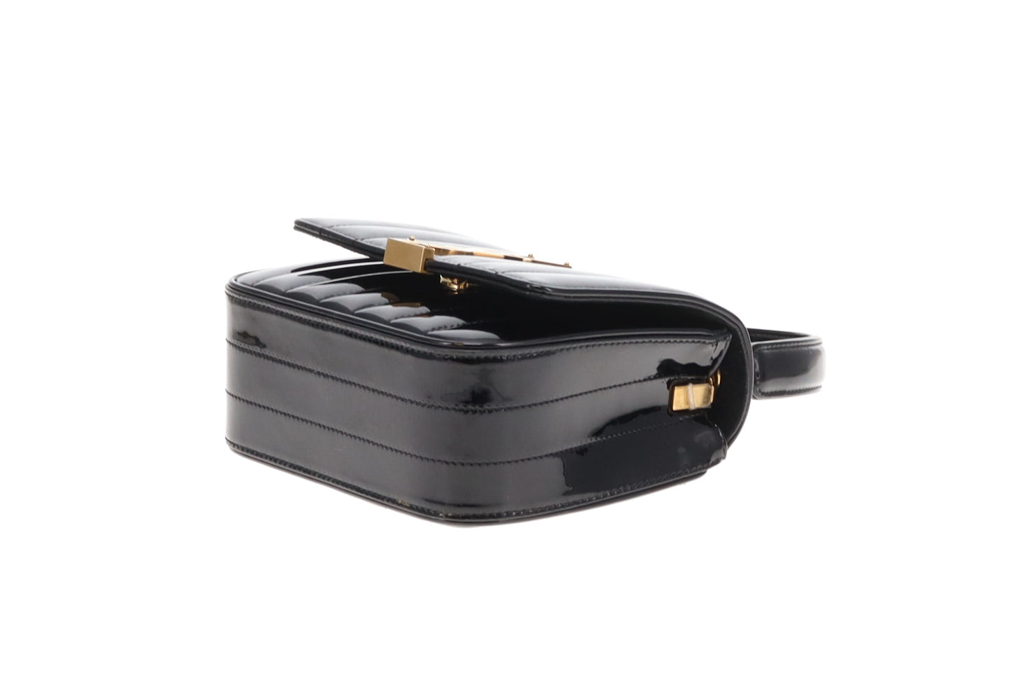 Saint Laurent Vicky Small Black Patent Leather GHW 2023