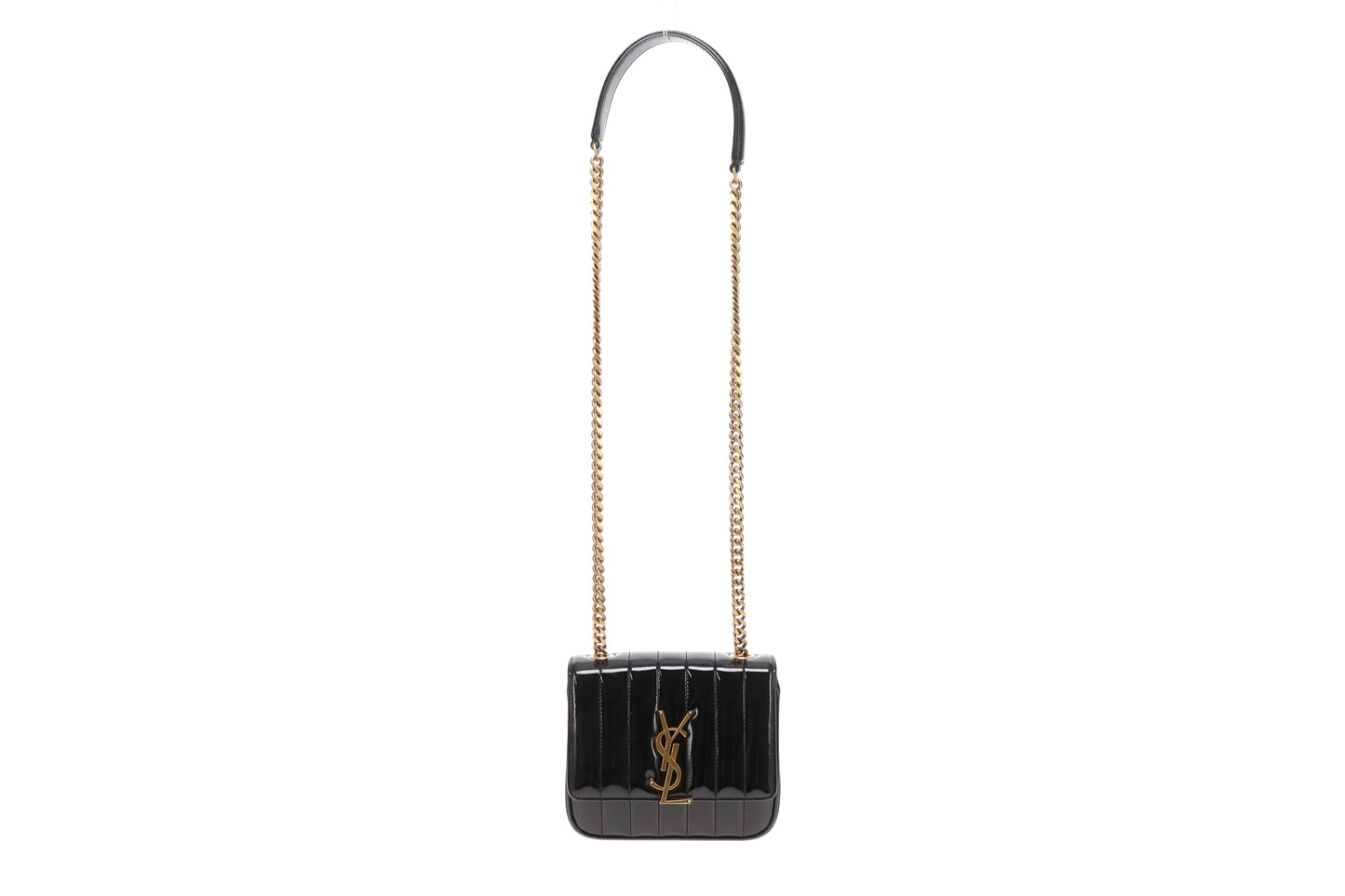 Saint Laurent Vicky Small Black Patent Leather GHW 2023