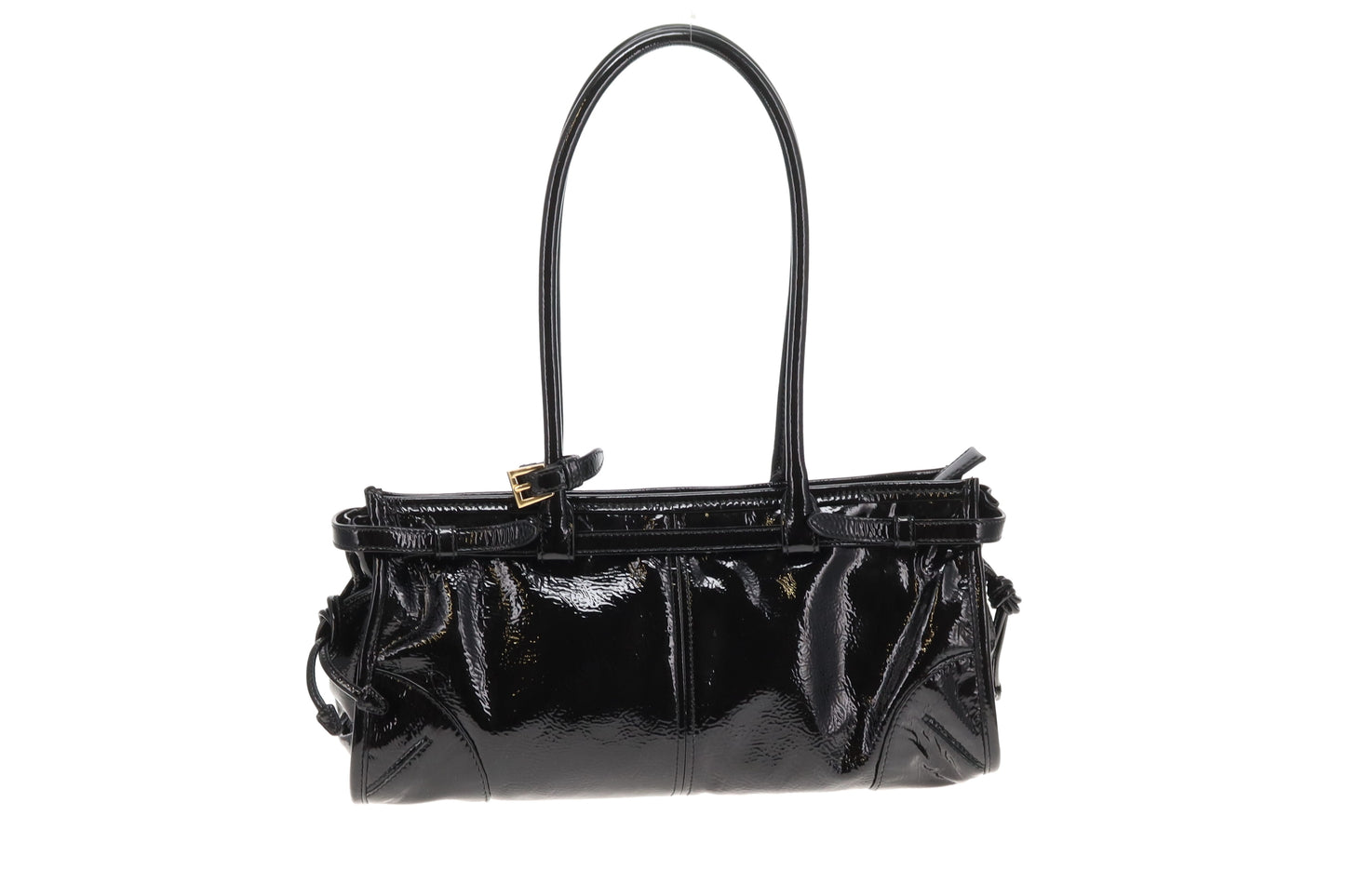 Prada Bonnie Medium Black Patent Leather GHW