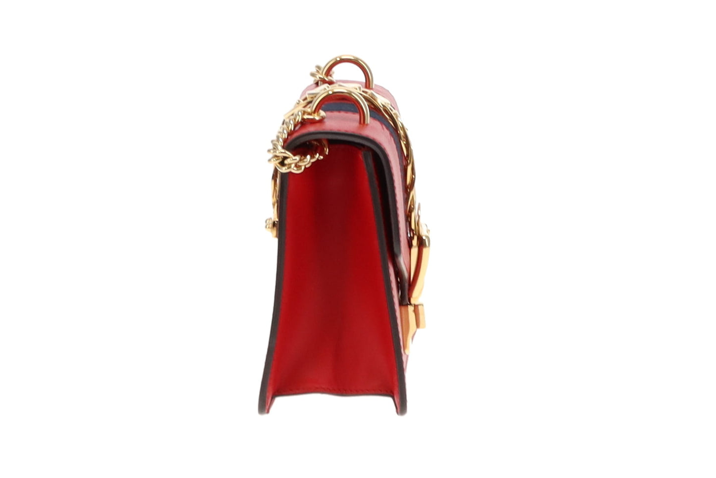 Gucci Red Leather Mini Sylvie Chain Bag