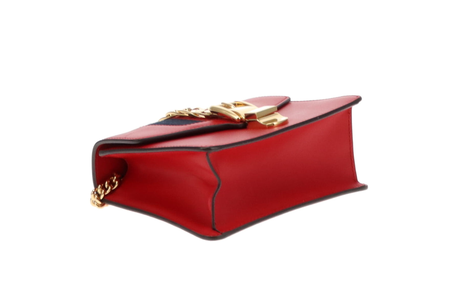 Gucci Red Leather Mini Sylvie Chain Bag