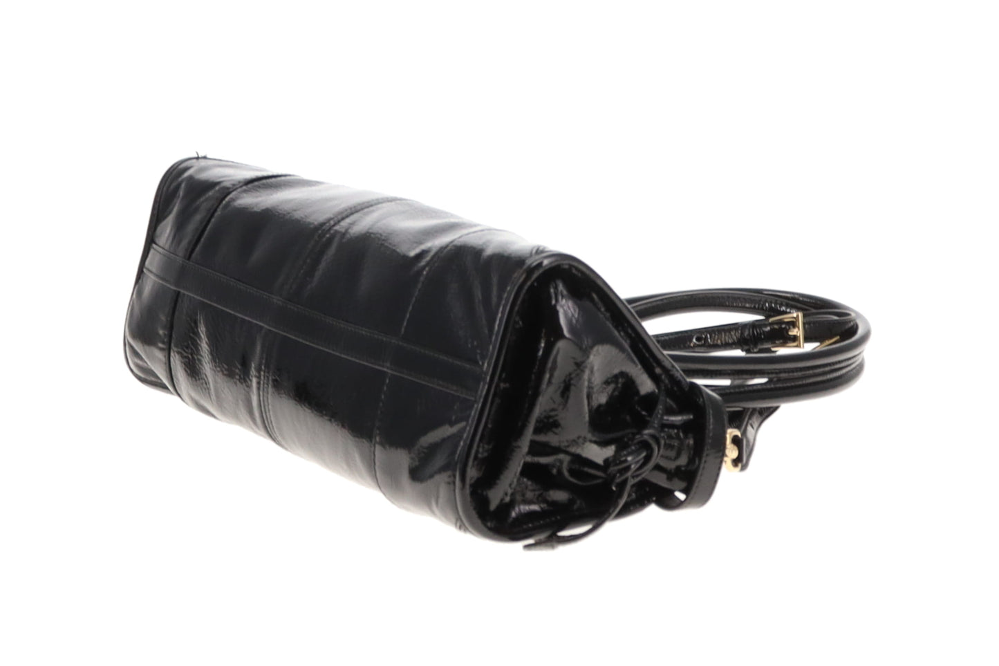 Prada Bonnie Medium Black Patent Leather GHW