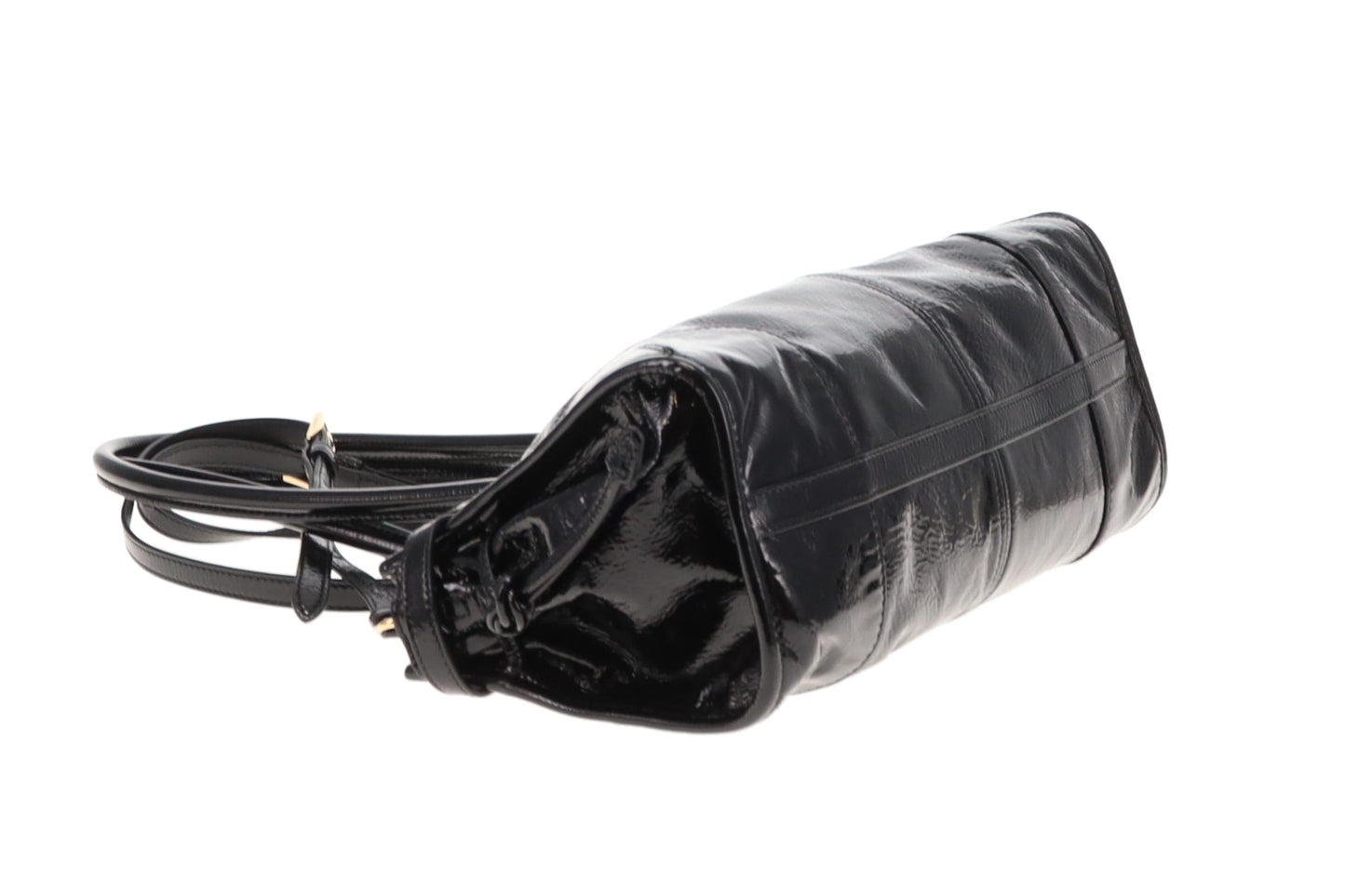 Prada Bonnie Medium Black Patent Leather GHW