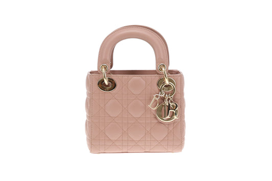 Dior Mini Lady Dior Blush Cannage Lambskin 2022