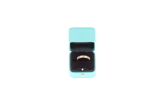 Tiffany & Co Logo Band Ring 18K Gold and Diamond size 64