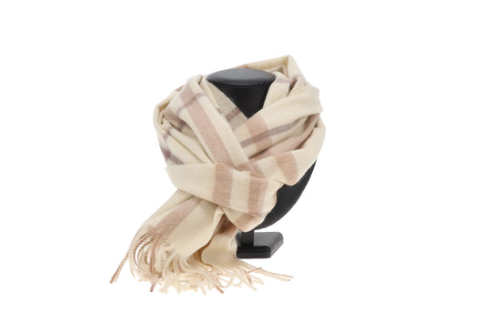 Burberry Scarf Cream and Beige 100% Cashmere