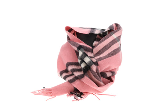 Burberry Scarf Pink and Black 100% Cashmere