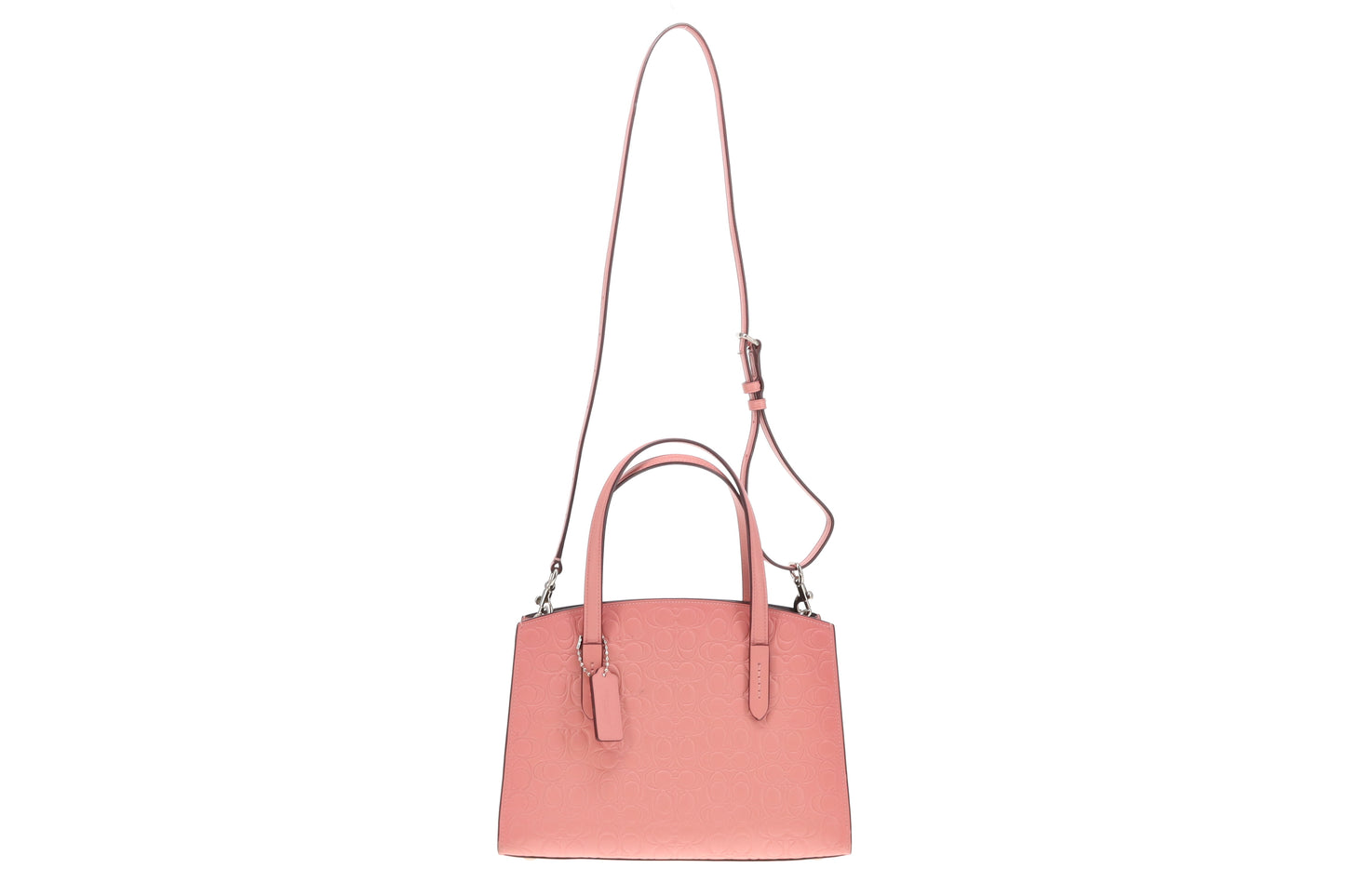 Coach Charlie Carryall 28 Pink Signature Leather