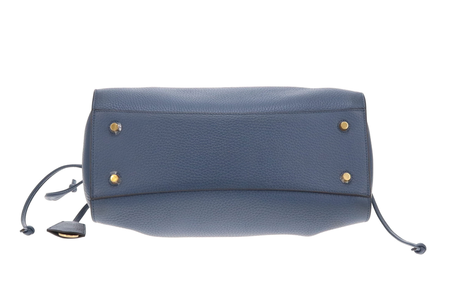 Mulberry Iris Large Heavy Grain Leather Steel Blue with Apricot Handle