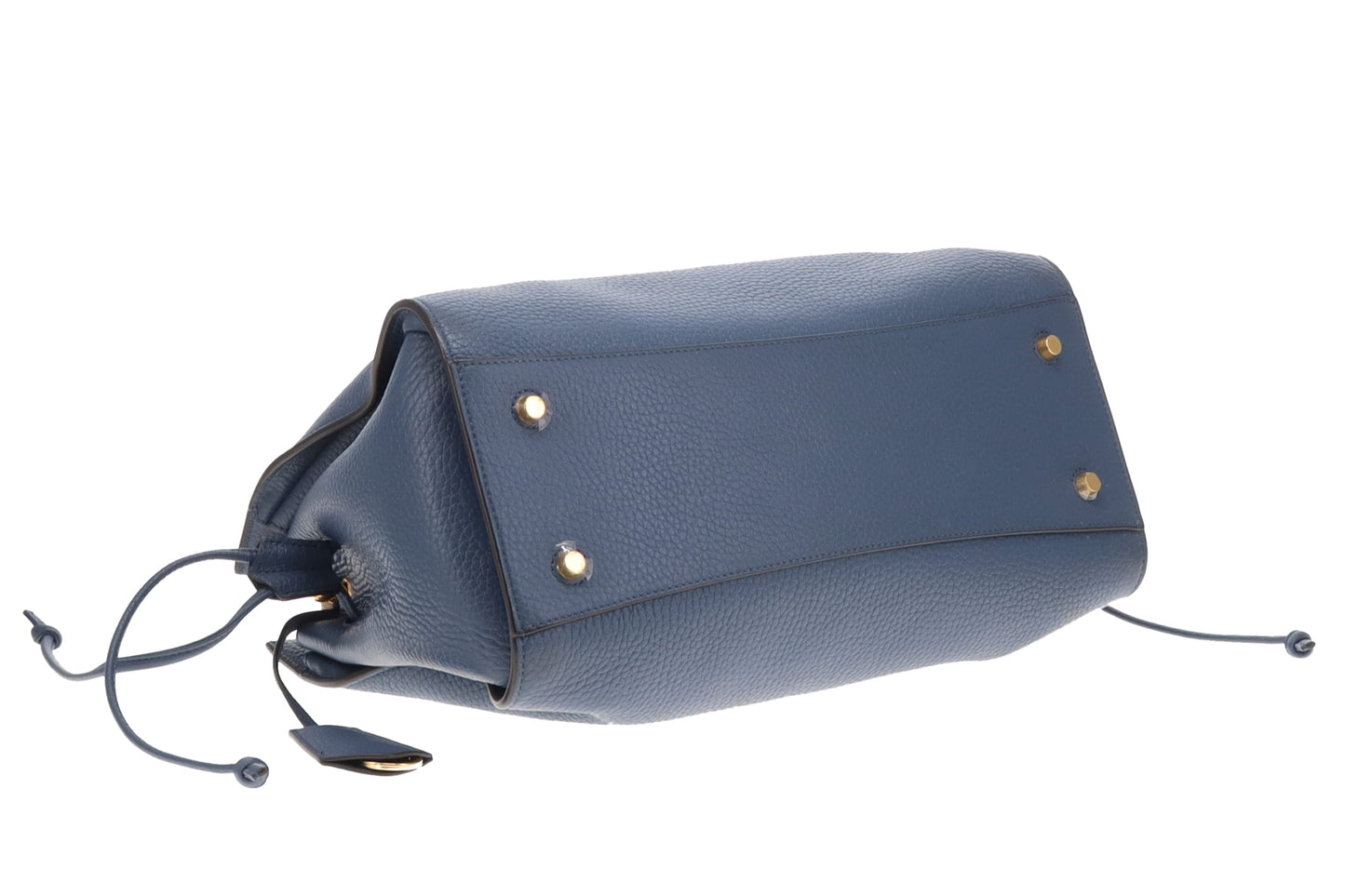 Mulberry Iris Large Heavy Grain Leather Steel Blue with Apricot Handle