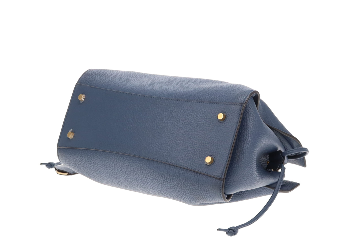 Mulberry Iris Large Heavy Grain Leather Steel Blue with Apricot Handle