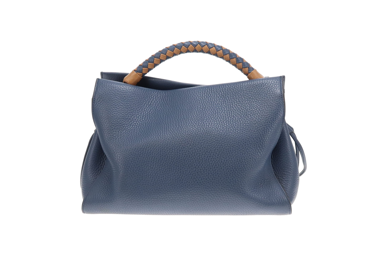 Mulberry Iris Large Heavy Grain Leather Steel Blue with Apricot Handle