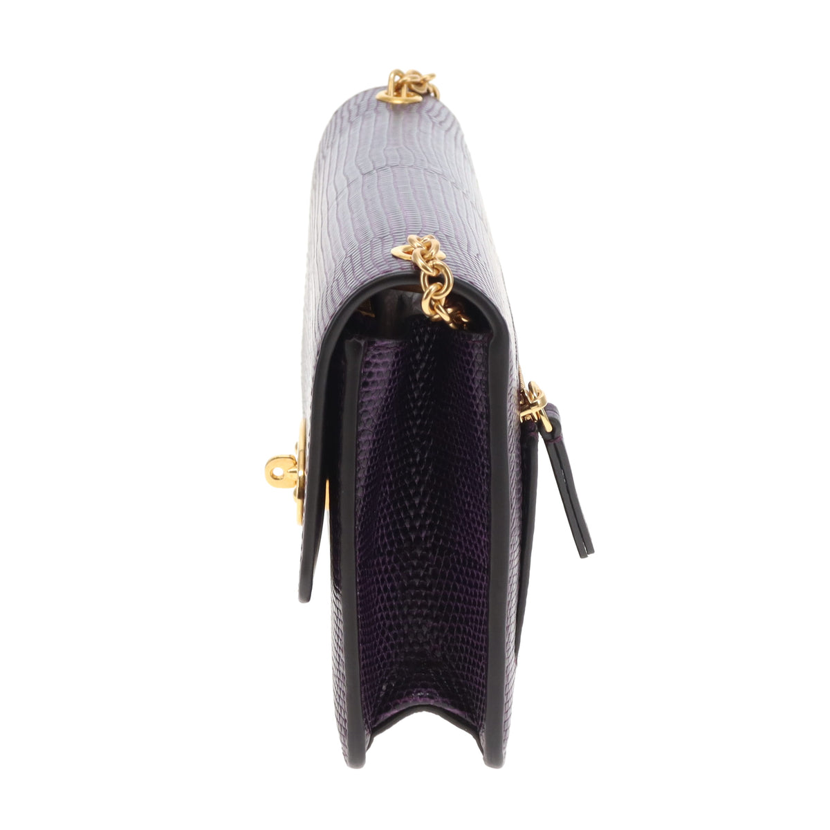 Mulberry Darley Small Lizard Embossed Purple GHW