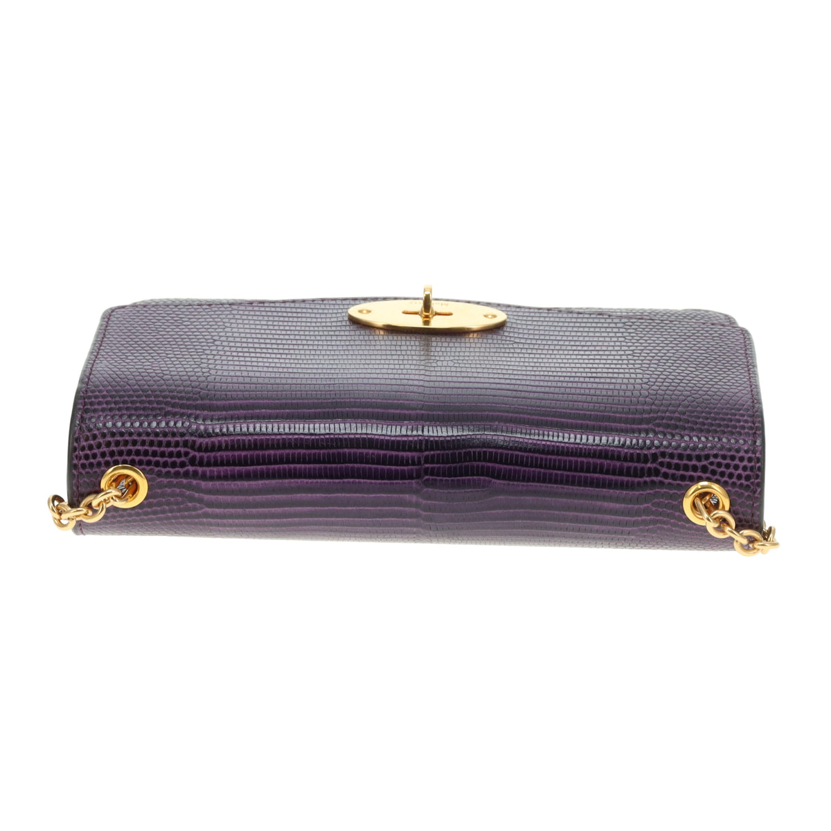 Mulberry Darley Small Lizard Embossed Purple GHW