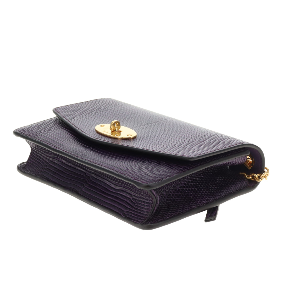 Mulberry Darley Small Lizard Embossed Purple GHW