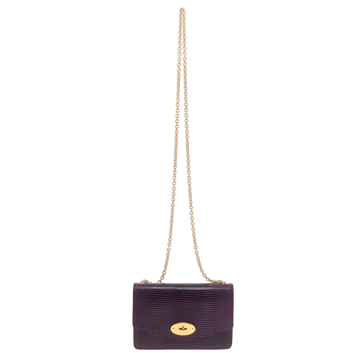 Mulberry Darley Small Lizard Embossed Purple GHW