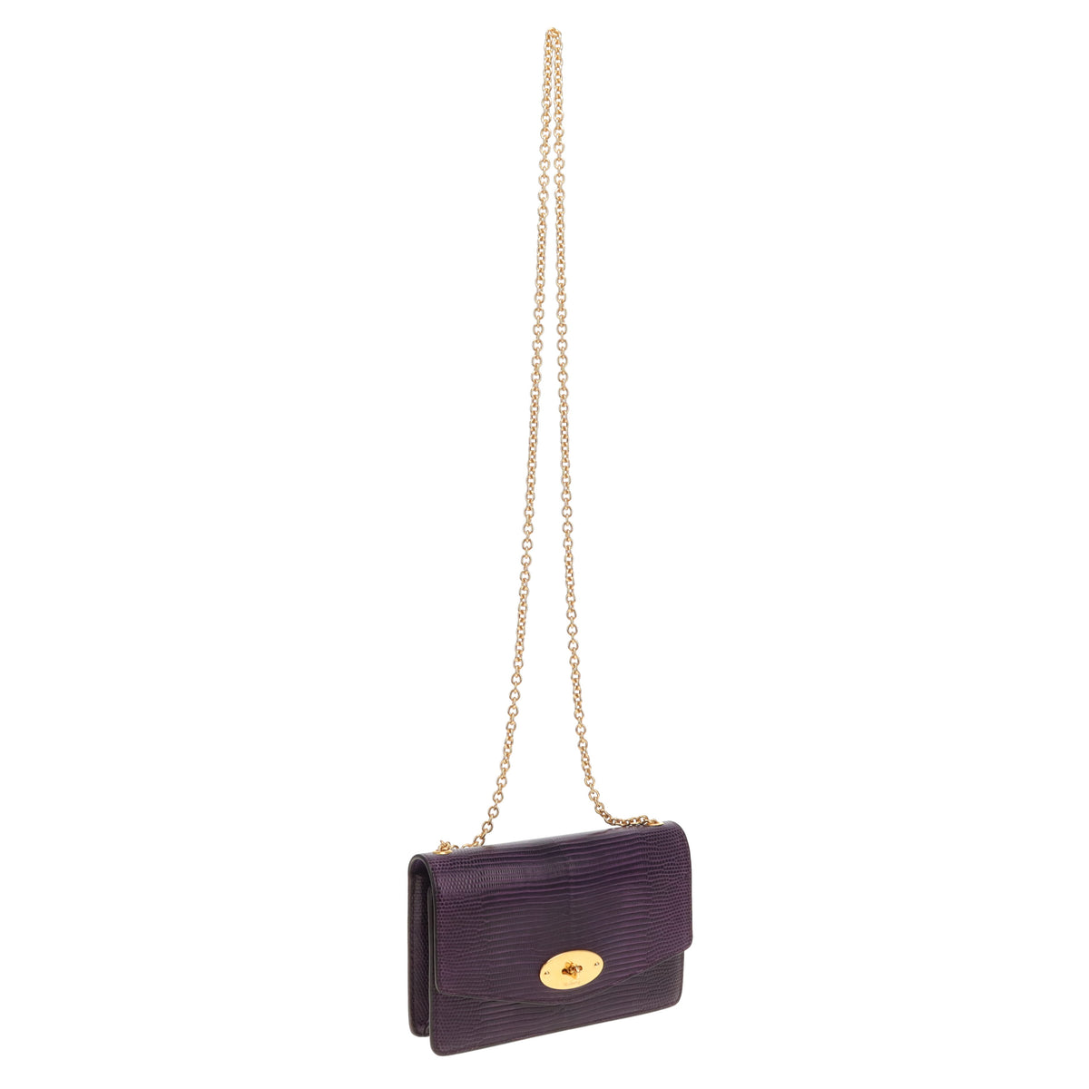 Mulberry Darley Small Lizard Embossed Purple GHW
