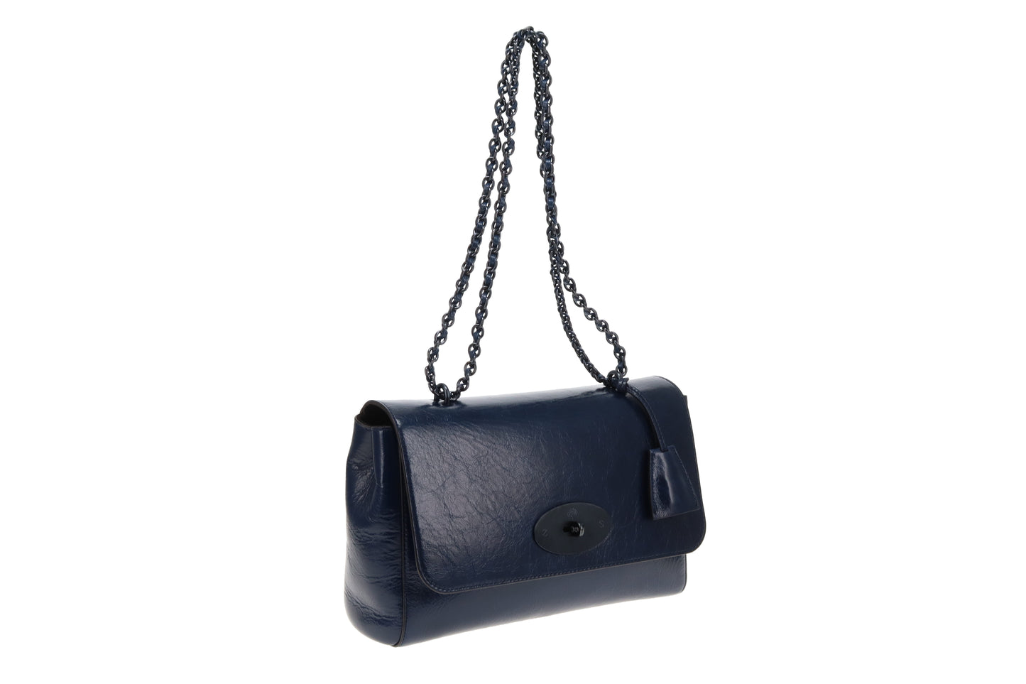 Mulberry Lily Smooth Glossy Leather Navy Medium