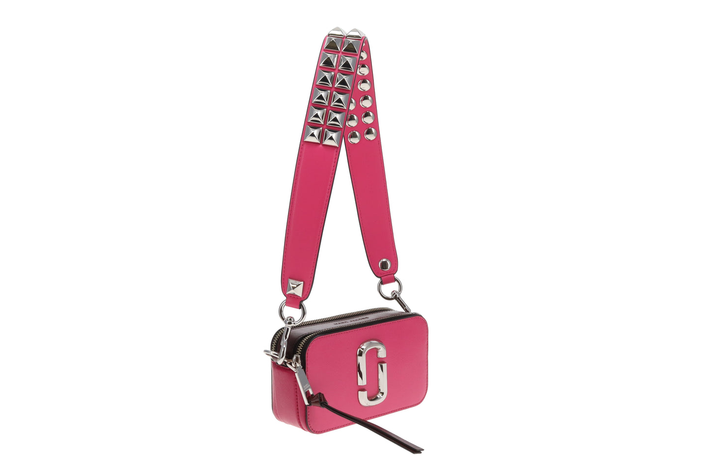 Marc Jacobs The Snapshot Studded Shoulder Strap Berry Tones