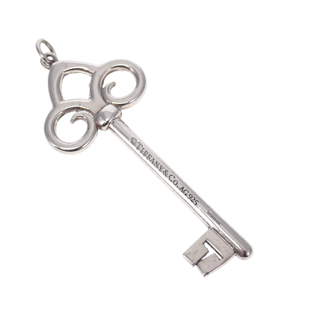 Tiffany Fleur De Lis Key Pendant Sterling Silver