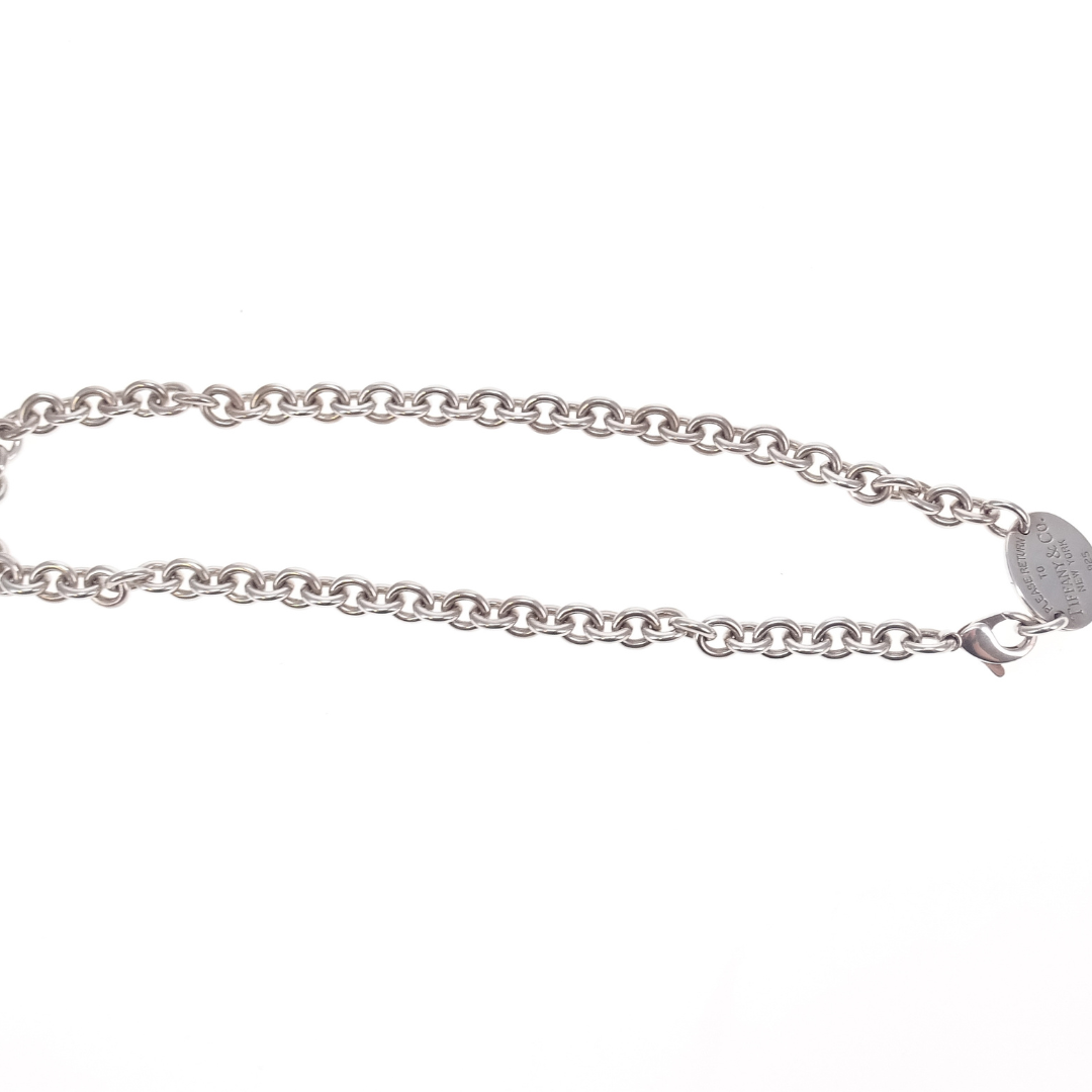 Tiffany & Co Oval RTT Tag Choker Sterling Silver
