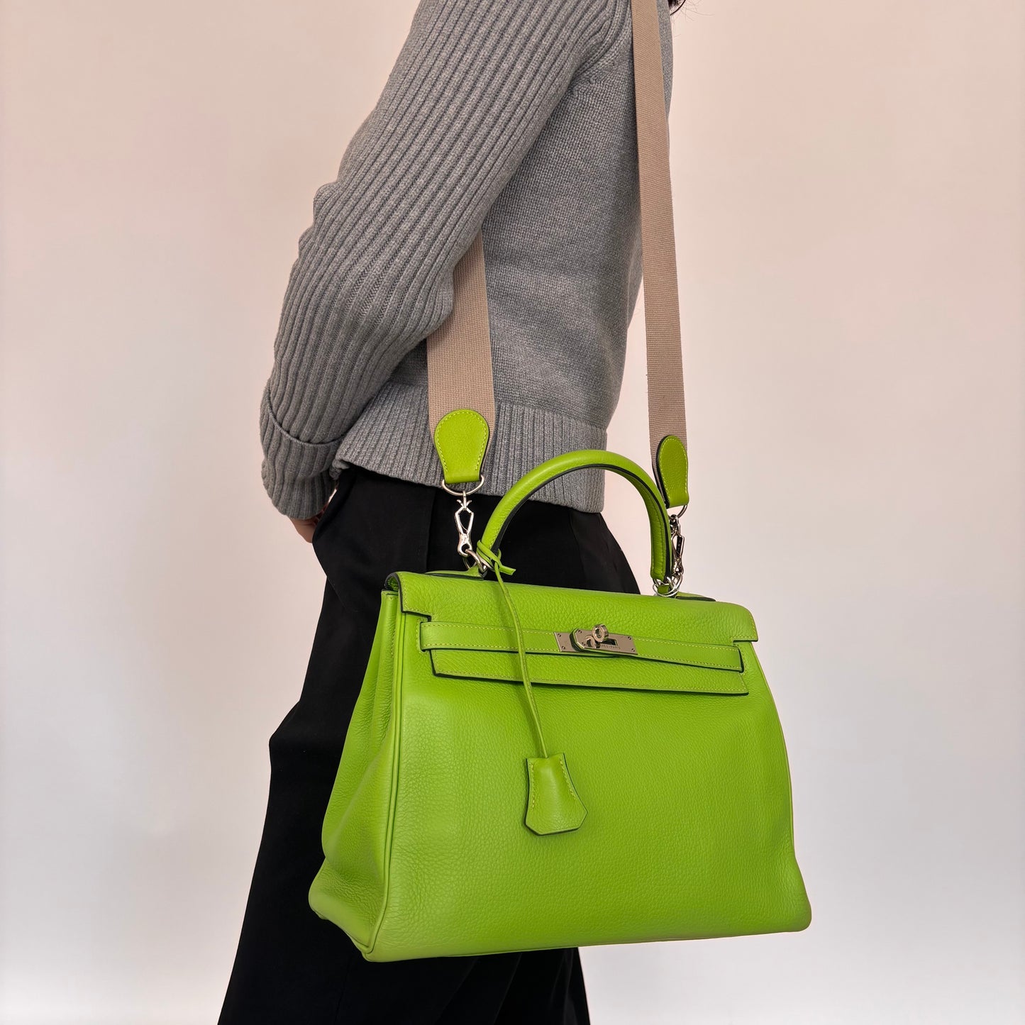 Hermes Kelly 32 Vert Cru Clemence PHW 2003