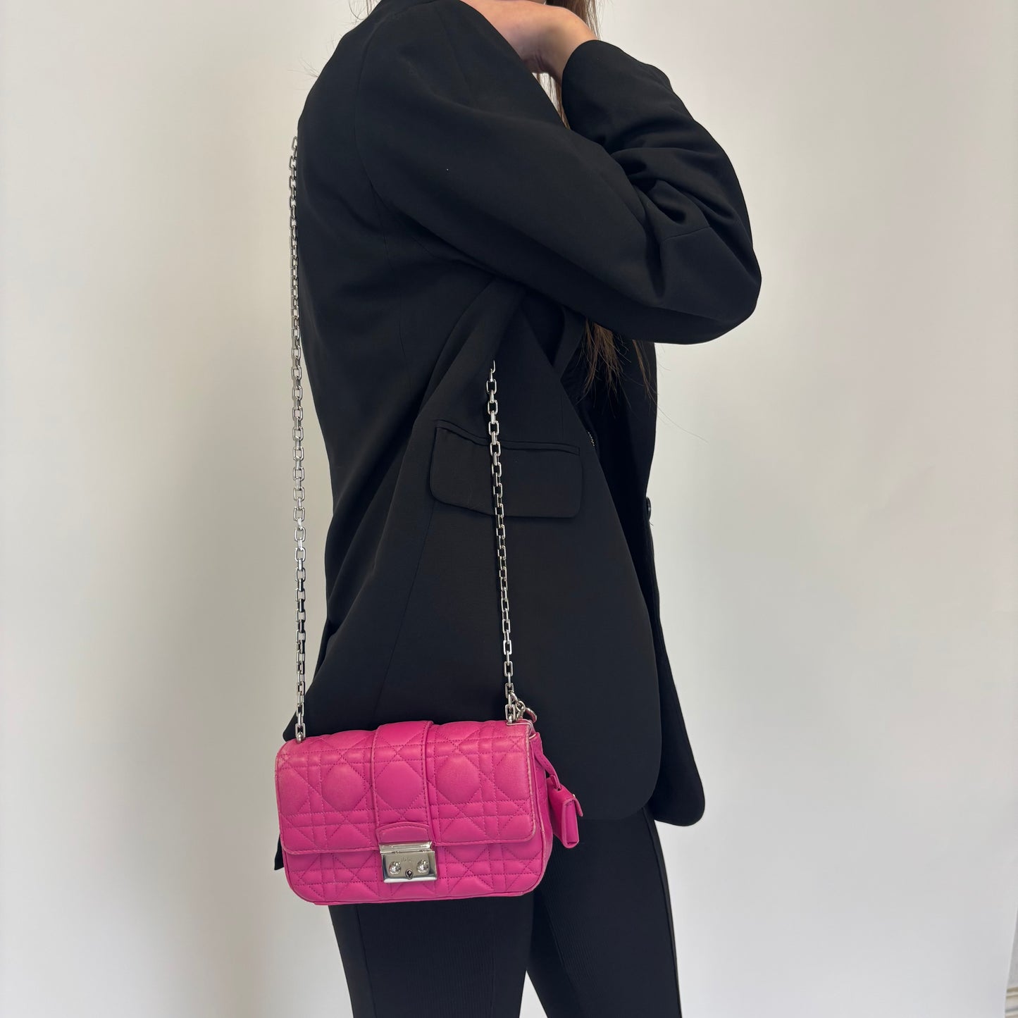 Dior Pink Cannage Leather Old Model Mini Miss Dior Flap Bag
