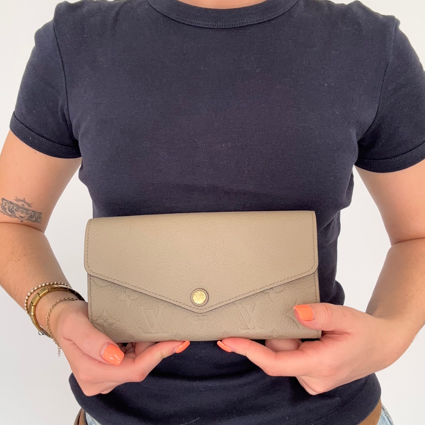 Louis Vuitton Sarah Wallet Galet Empreinte (NFID) Hotstamped CB