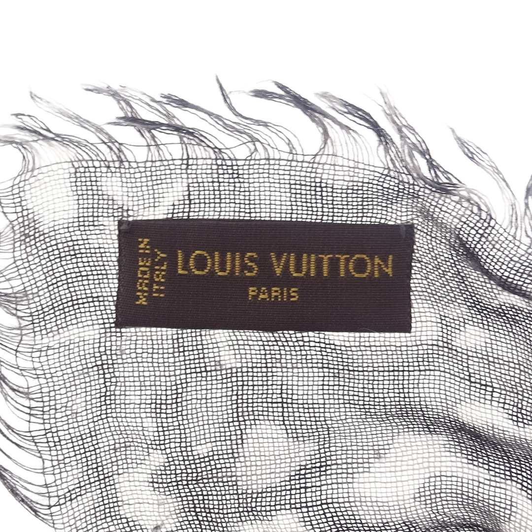 Louis Vuitton Rare Stephen Sprouse Anthracite Leopard Stole Cashmere & Silk