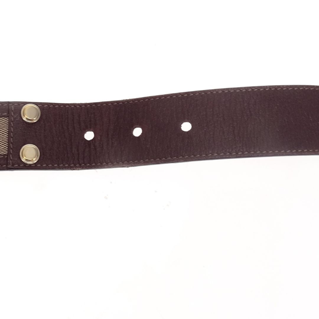 Gucci Belt GG Canvas and Brown Leather 90cm