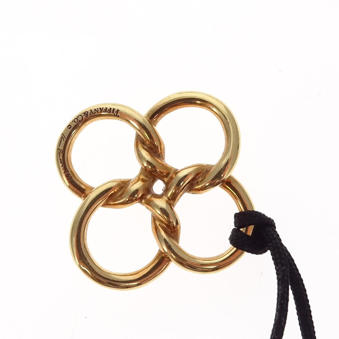 Tiffany & Co Elsa Peretti 18k Yellow Gold Quadrifoglio Pendant On Cord