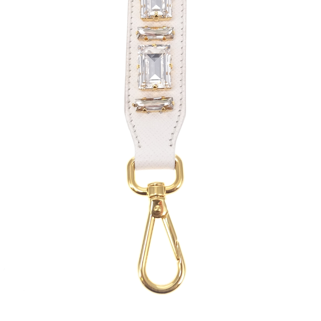 Prada Strap White Leather and Crystal GHW