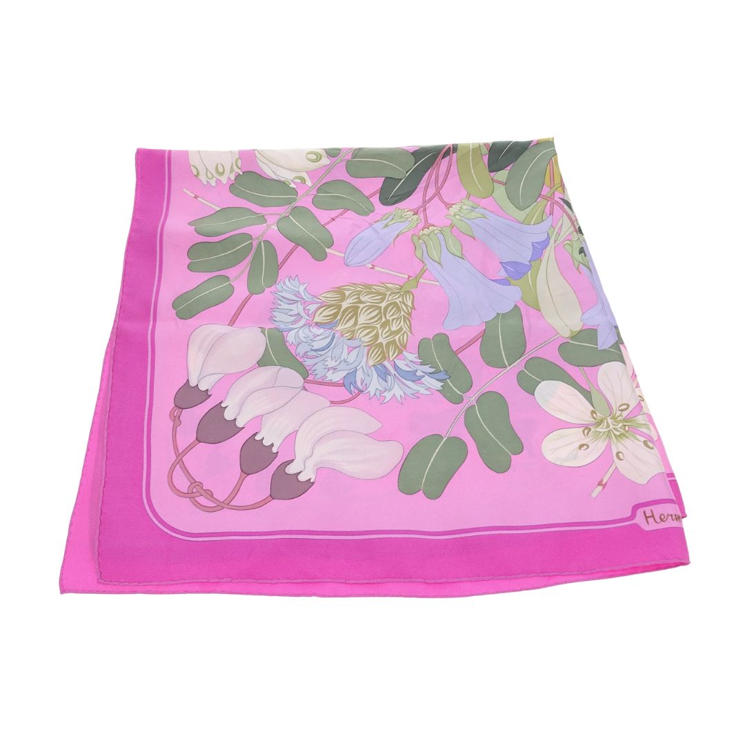 Hermes Flora Graeca Scarf 90 Pink 100% Silk